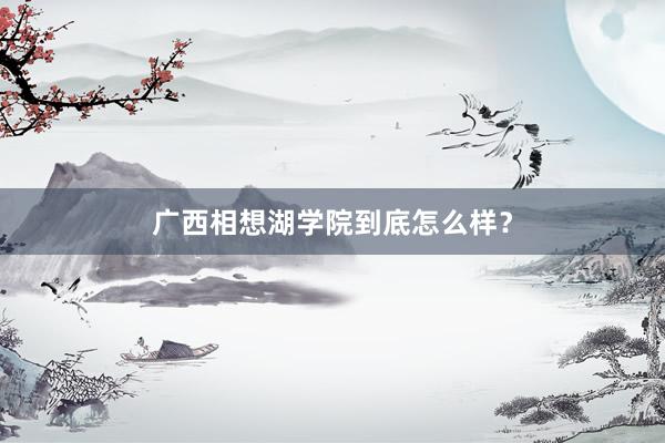 广西相想湖学院到底怎么样？